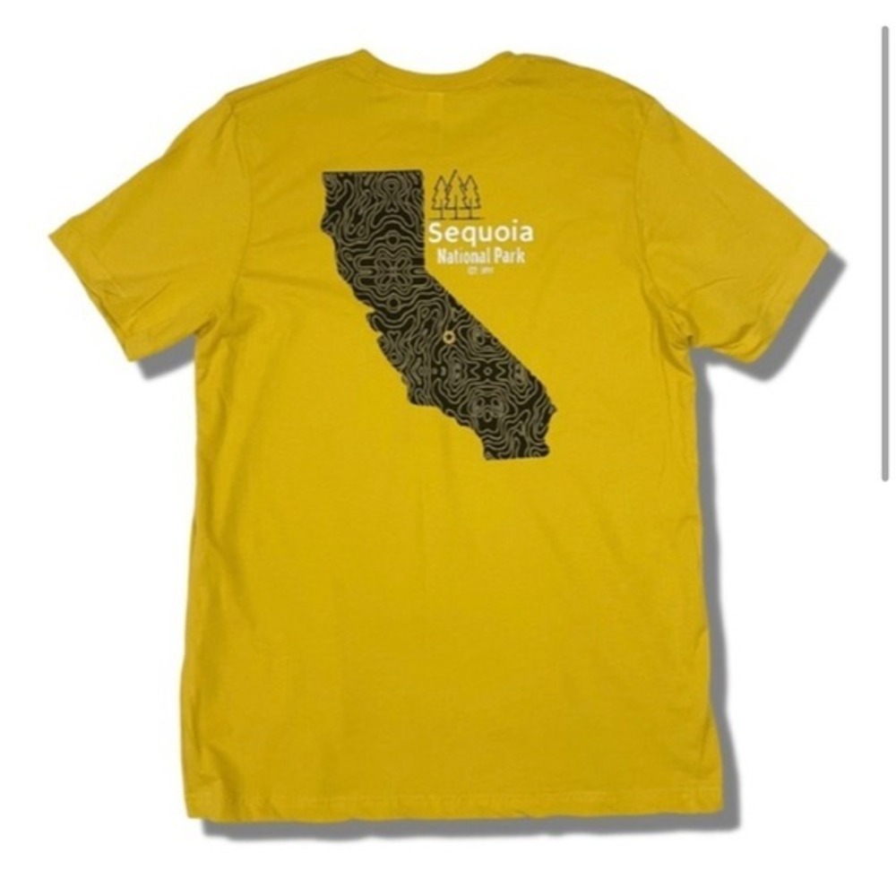 Sequoia National Park Handmade Yellow Crewneck T-Shirt
